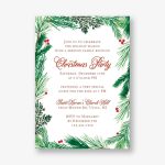 Pine Wreath Holiday Party Invitation
