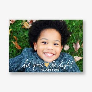 Foil Stamped Heart Light Holiday Photo Card