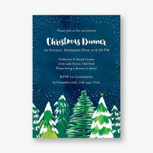 Snowy Trees Holiday Party Invitation