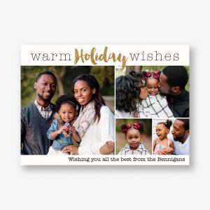 Warm Holiday Wishes 4 Holiday Multi-Photo Card