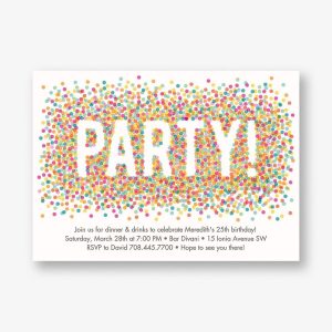 Colored Confetti Party Invitation
