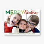 Merry Christmas Bold Sketch Holiday Photo Card
