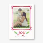 Watercolor Frame Joy Holiday Photo Card