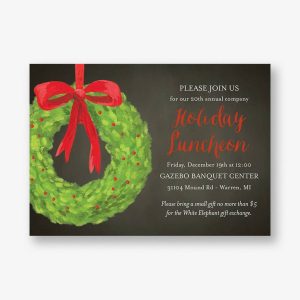 Wreath Holiday Invitation