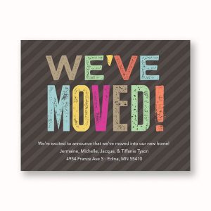 Colored Press Type Moving Announcement