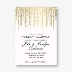 Foil Stamped Chandelier Anniversary Party Invitation