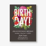Floral Type Birthday Party Invitation