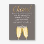 Gold Foil Stamped Cheers Script Anniversary Party Invitation