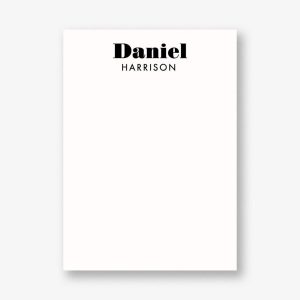 Bold Name A6 Stationery