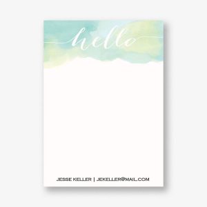 Watercolor Hello A6 Stationery