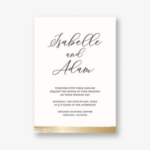 Brushstroke Foil Wedding Invitation