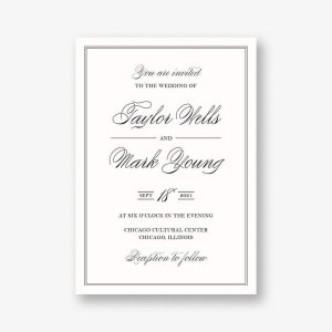Black Tie Wedding Invitation