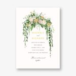 Dripping Floral Wedding Invitation