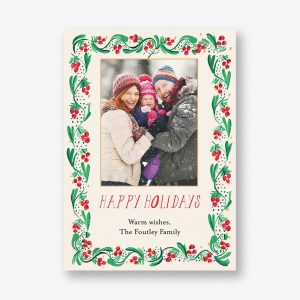 Berry Border Holiday Photo Card