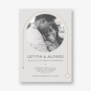 Destiny Photo White Wedding Invitation