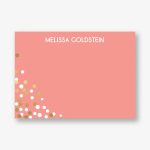 Gold Foil Stamped Confetti Solid A6 Stationery