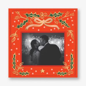 Holly Christmas Holiday Photo Card
