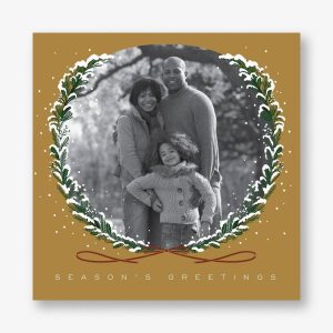 Snowy Sprigs Gold Holiday Photo Card