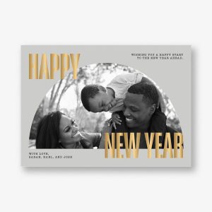 Half Moon Grey Holiday Photo Card