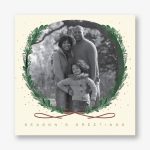 Snowy Sprigs Cream Holiday Photo Card
