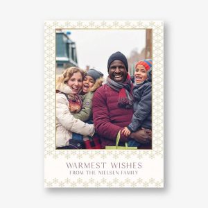 Gold Snowflakes Holiday Photo Card