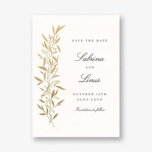 Untamed Grace Gold Save the Date Card
