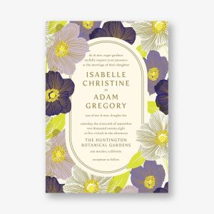 Anemone Plum Wedding Invitation