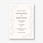 Black and White Floral Foil Wedding Invitation