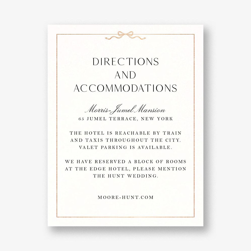 Bow Border Foil Information Card