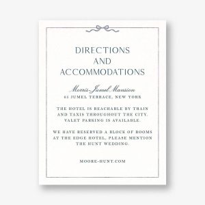 Bow Border Blue Information Card