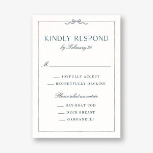 Bow Border Blue Response Card