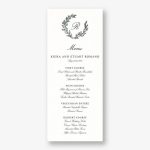 Botanical Wreath Monogram Menu