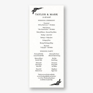 Black and White Floral Program