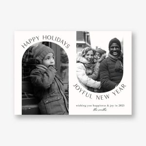 Joyful New Year Double Arched Photo Card