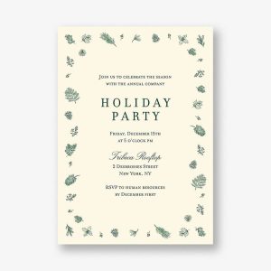 Delicate Greenery Holiday Party Invitation