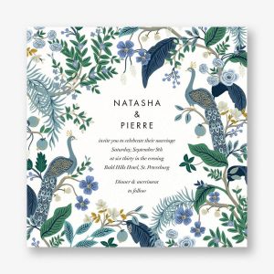 Peacock Frame Wedding Invitation