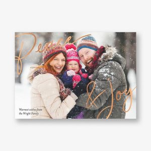 Peace and Joy Foil Holiday Photo Card