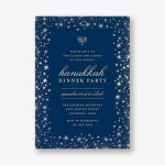 Starry Night Foil Border Hanukkah Card