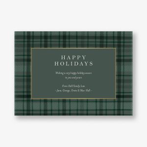 Tartan Foil Border Holiday Card