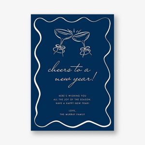 Eclectic New Year Toast Holiday Card