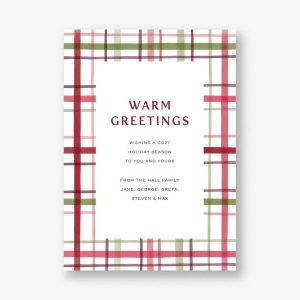Cozy Watercolor Plaid Holiday Card