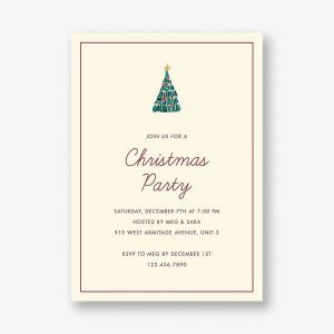 Vintage Garland Tree Holiday Party Invitation