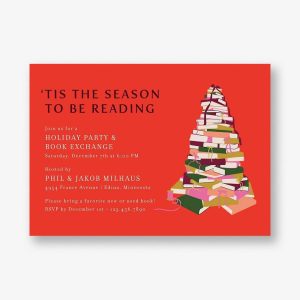 Book Tree Holiday Party Invitation