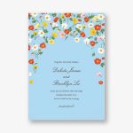 In the Cosmos Light Blue Wedding Invitation