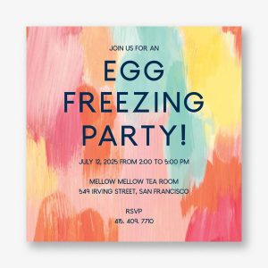 Paint Square Egg Freezing Party Invitation