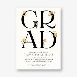 Les Fleurs Foil Graduation Announcement