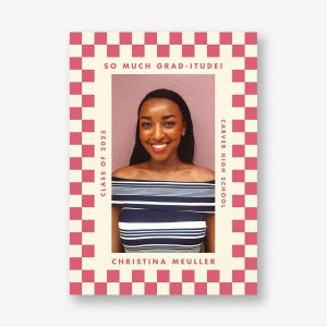 Checkered Frame Photo Graduation Announcement