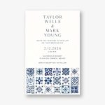 Indigo Riviera Tall Wedding Invitation