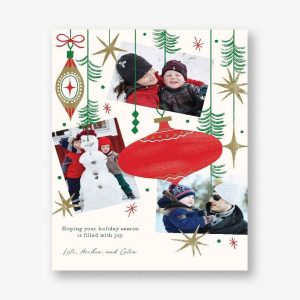 Photos and Ornaments Holiday Photo Card