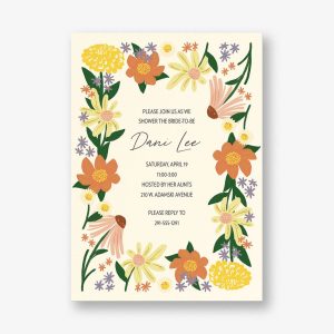Sunny Chrysanthemum Bridal Shower Invitation